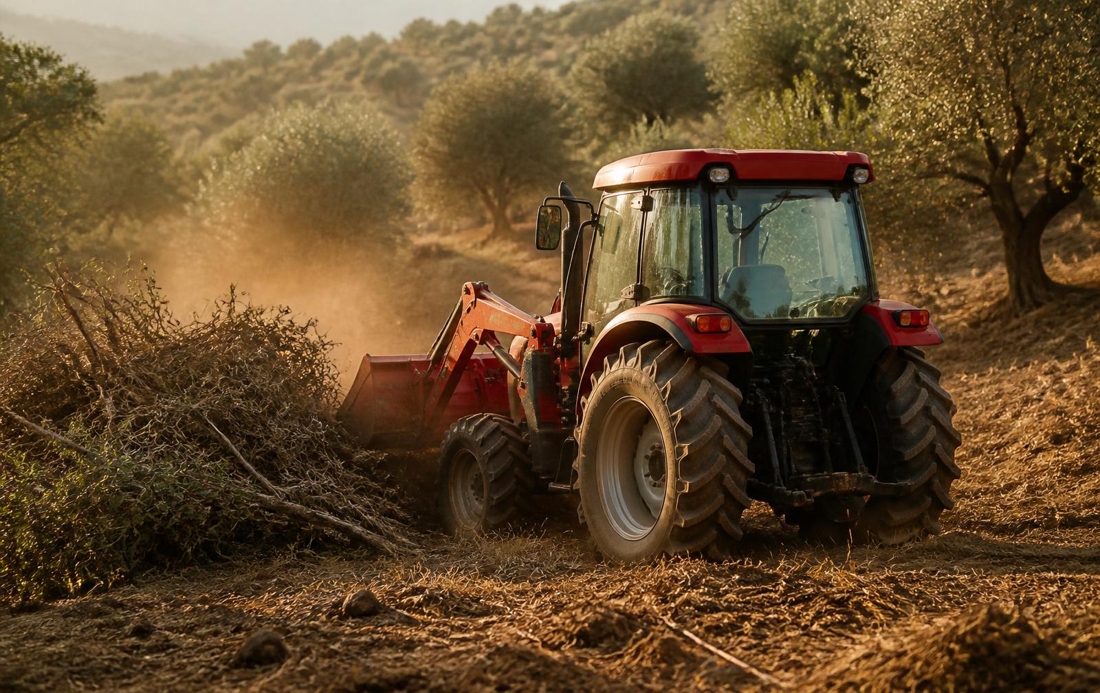 Tractor y excavadora